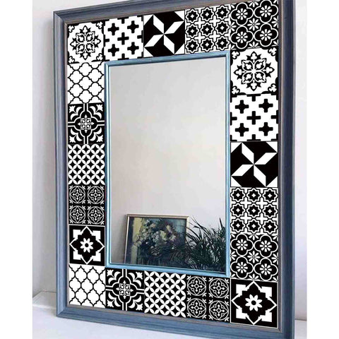 Black and White Geometric Tiles Creative tile stickers