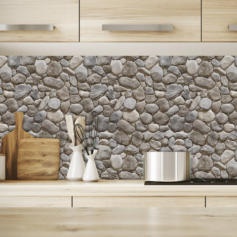 grey stonewith wood element