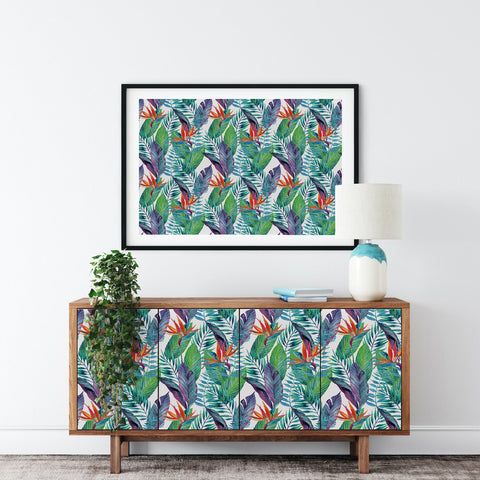 Tropical Floral Forest Wallpaper - Vibrant Colors and Diverse Foliage in a Tropical Design