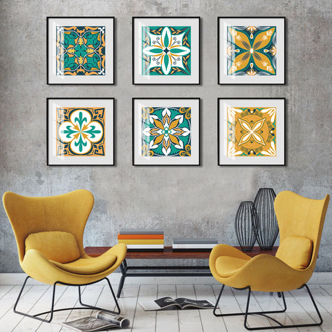 Fresh yellow-green tone: the retro vitality of tile stickers