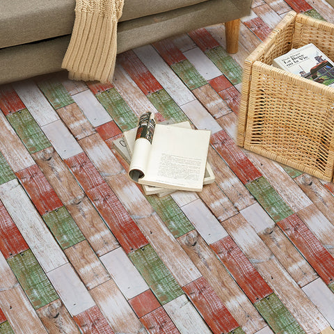 Charming Red and Green Wood Grain Wallpaper for Cozy Interiors