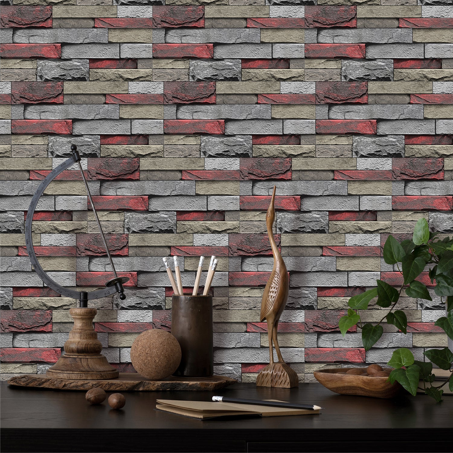 brick red stone wallpaper