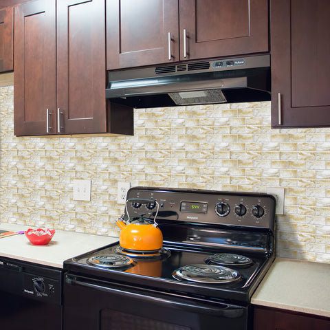 Warm Gold Peel and Stick Marble Floor Tiles Stickers Simplicity