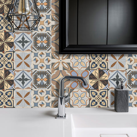 Retro color: nostalgic style of tile stickers