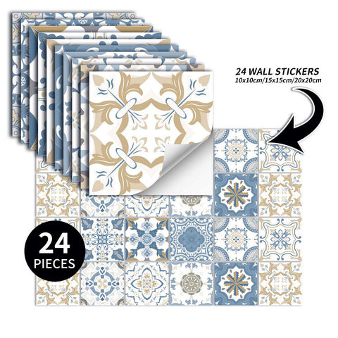 Blue Geometric Creative tile stickers