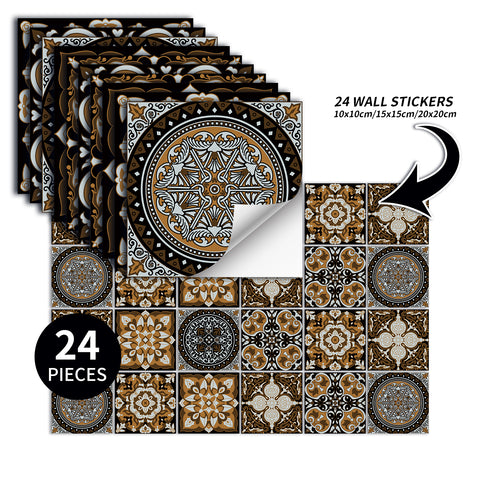 Retro brown-tone tile stickers: interpreting the beauty of classic art