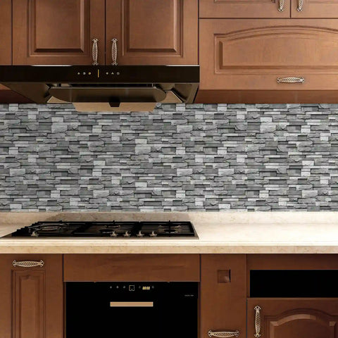 Special Shaped Marble Tile Sticker (Dark Grey) 12pcs Peel And Stick Wallpaper Luxury and Elegant Style Wall Decor