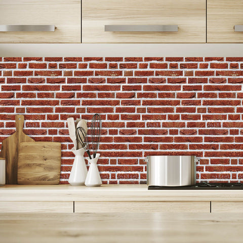 Brick Red Stone Texture Tile Stickers Rustic Rock Wallpapers