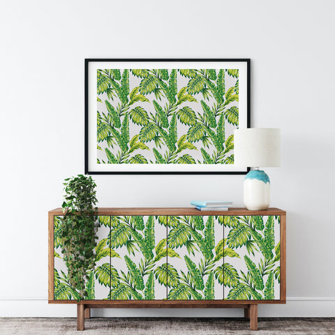 Scandinavian Tropical Greenery Forest Wallpaper - A marvelous blend of Scandinavian and tropical