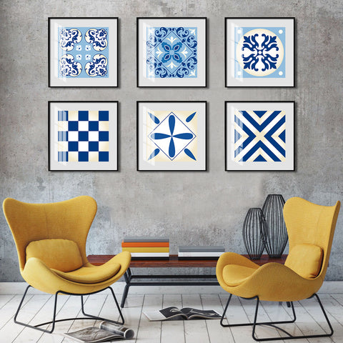 Fresh blue and white: the simple beauty of tile stickers