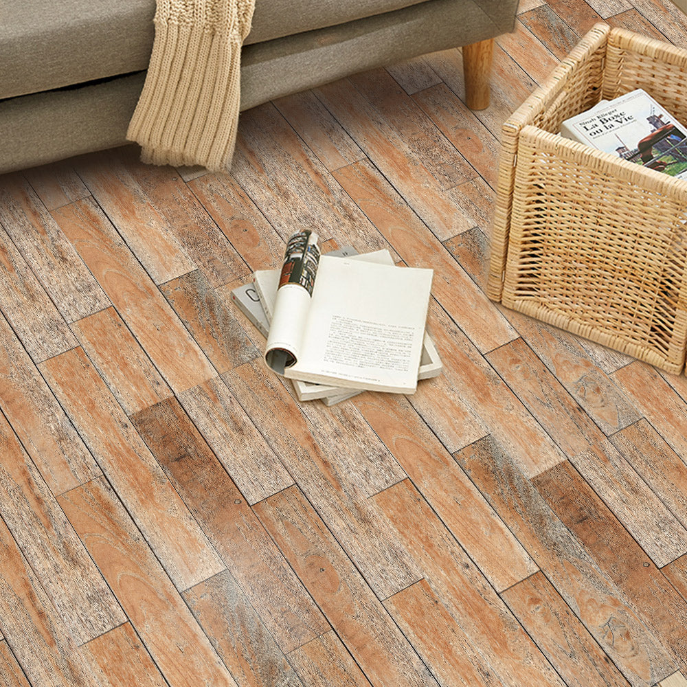 Brown Peel and Stick wood plank wallpaper for Floor Renovation