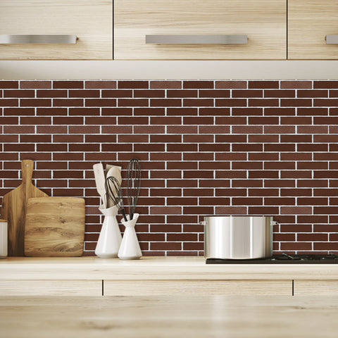 reddish brown stone wallpaper for kitchen