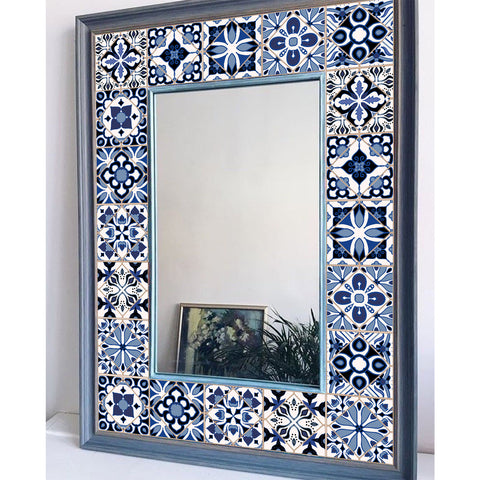 Blue and white classic tile stickers: interpreting the eternal elegance