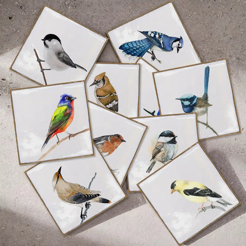Provence Wall Stickers Simplistic Elegance, Bird and Floral Design, Waterproof, Easy Installation, Perfect for Kitchens, Bathrooms, Living Rooms, and Schools