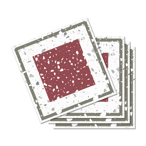 Contemporary Red Square Pattern Tile Decal