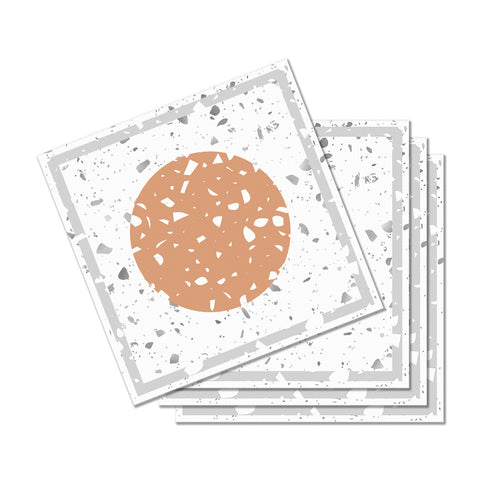 Contemporary Orange Circle with Speckles Tile Sticker