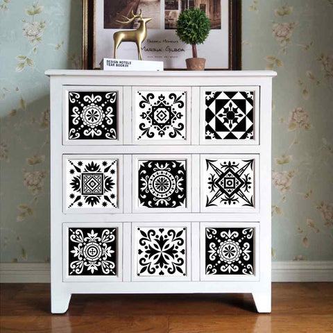 Black and white graphic tile sticker: simple but not simple decorative art