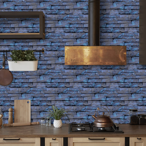 Jewel Blue Stone Texture Wallpaper Rustic Tiles Stickers