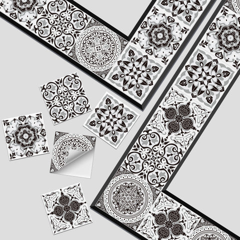 Black and white fashionable tile stickers: interpreting the eternal charm of classics