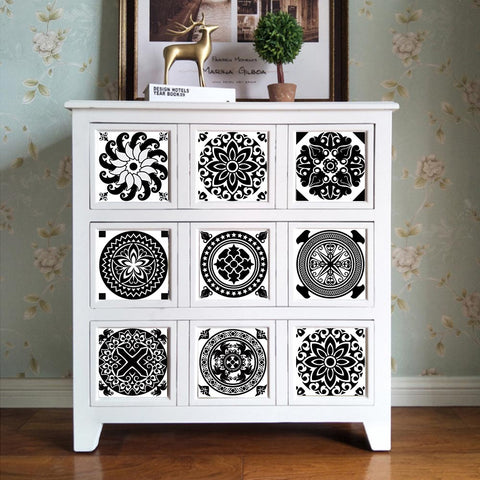 Moroccan black and white tile stickers: classic eternal charm