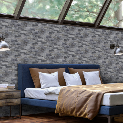 Aged Gray Wood Grain Wallpaper for Bedroom