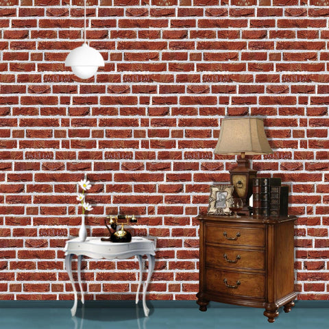 Brick Red Stone Texture Tile Stickers Rustic Rock Wallpapers