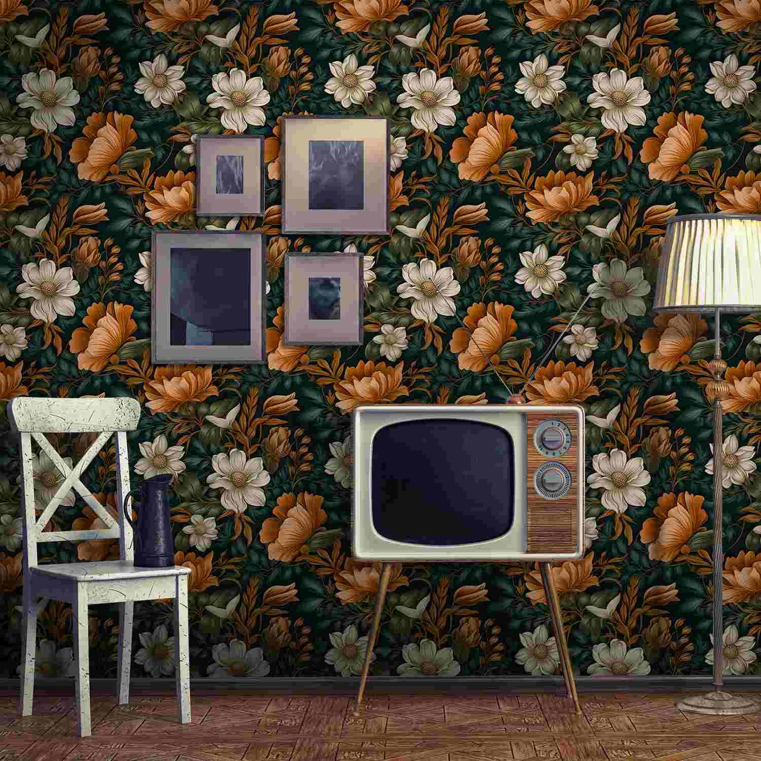 dark moody floral wallpaper Luxurious 