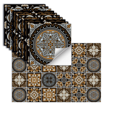 Retro brown-tone tile stickers: interpreting the beauty of classic art