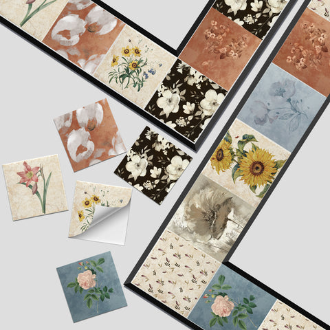 Floral art tile stickers: bring natural beauty to the space