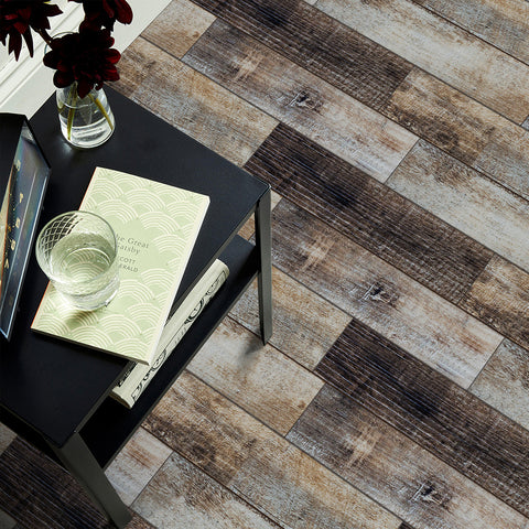 Gray and Brown Wood Effect Wallpaper - Versatile Decor for Any Room