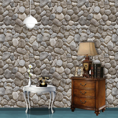 grey stone wallpaper livingroom