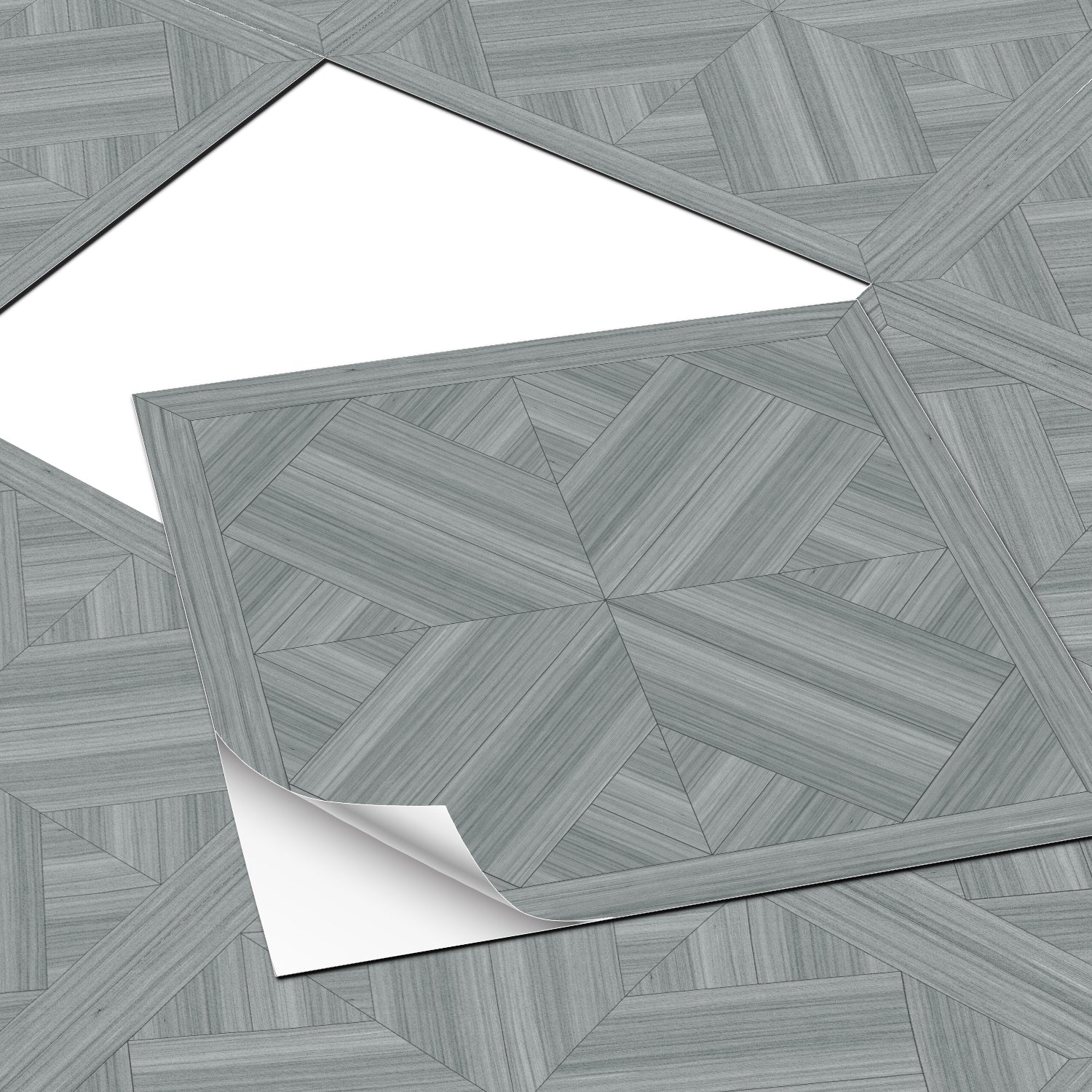 Deep Gray Crosshatch Plaid Wood Grain Peel and Stick Floor Tile for Home Design