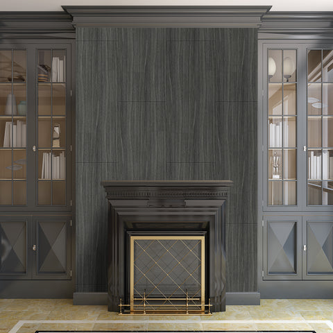 Graphite Wood Finish Wallpaper