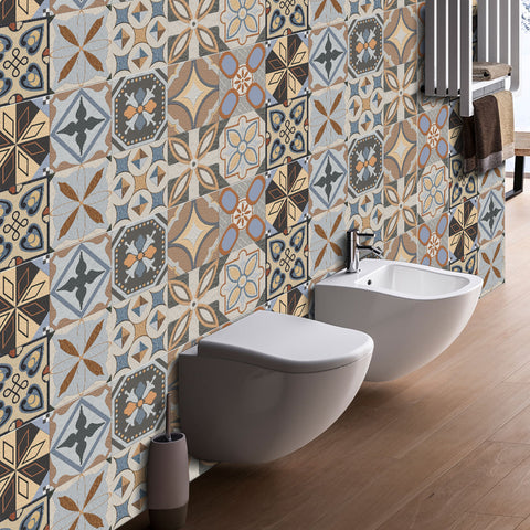 Retro color: nostalgic style of tile stickers