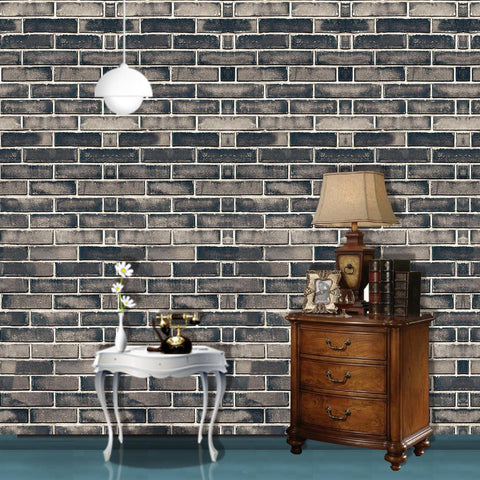 Black and Grey Stone Texture Tile Stickers Rustic Rock Wallpapers