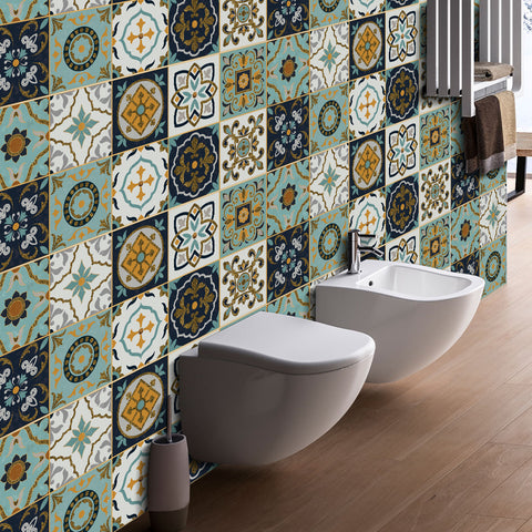 Colorful retro style: the artistic romance of tile stickers