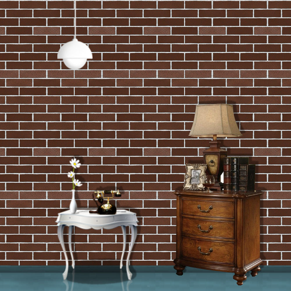 self-adhesive stone wallpaper with wood element