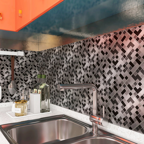 Silver-gray matrix: modern urban tile sticker