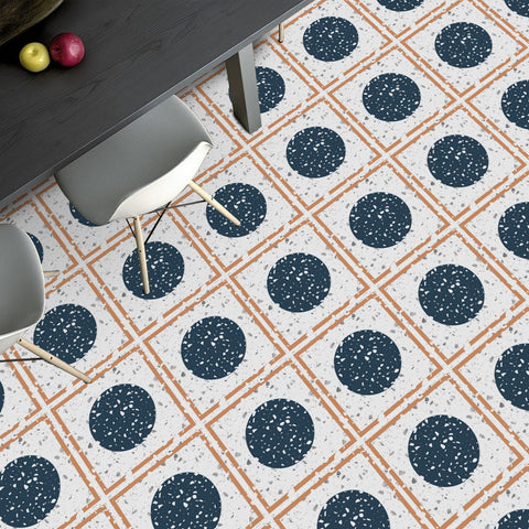 Terrazzo Style Blue Circle Tile Decal