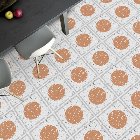 Contemporary Orange Circle with Speckles Tile Sticker