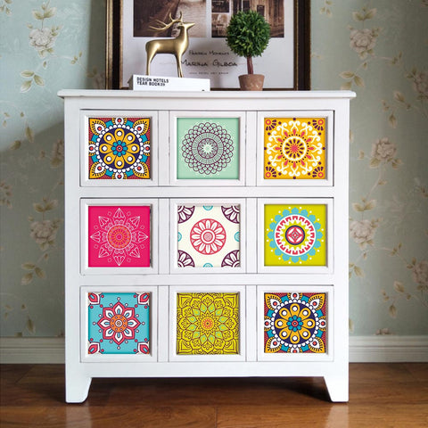 Tile Sticker: Blooming Flowers of Color and Art