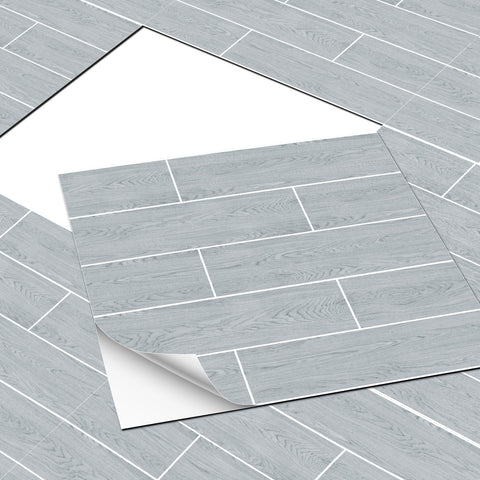 Light Gray Checked Marble Floor Stickers TIles 5pcs Peel and Stick Minimalist Modern