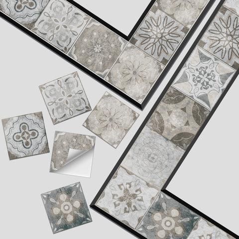 Retro Gray Tile Stickers: Interpretation of Nostalgia and Elegance