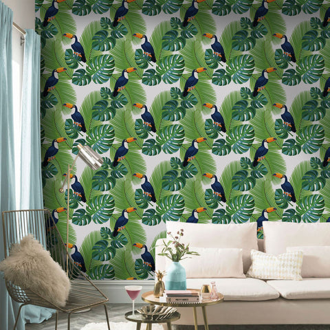 Artistic Tropical Botanical Forest Style Wallpaper - Tropical Fantasy, Art in Bloom