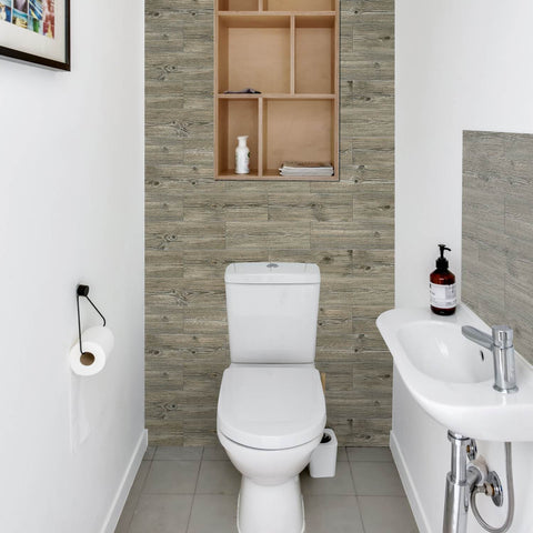 Frosted Wood Tile Stickers Easy-to-Use Moisture-Proof and Heat-Insulating Ideal for Kitchen Bathroom and Home Decoration
