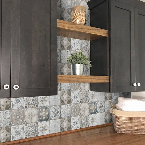 Retro Gray Tile Stickers: Interpretation of Nostalgia and Elegance