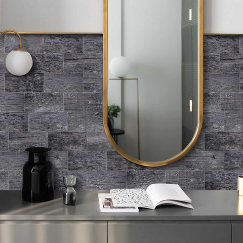 Retro PE Foam Tile Stickers for Kitchen Backsplash and Bathroom Walls Self Adhesive Easy to Clean Removable No Glue Residue Home Decor