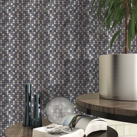 Silver-gray imitation stone: natural luxury tile sticker