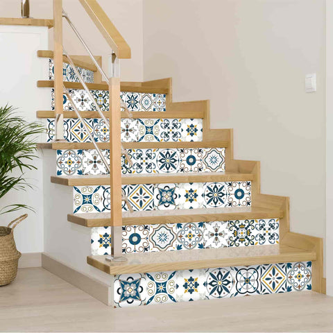 24Pcs Geometry Decorative Stickers 4x4 6x6 8x8 Inches， Peel and Stick Backsplash Tile Stickers, Wall Stickers Self Adhesive Removable Waterproof for Kitchen Backsplash，Staircase，Stick on Tiles