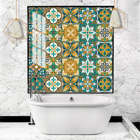 Fresh yellow-green tone: the retro vitality of tile stickers